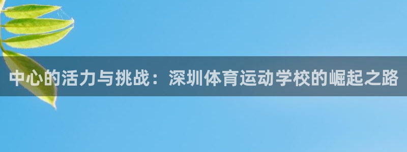 尊龙官网下载：中心的活力与挑战：深圳体育运动学校的崛